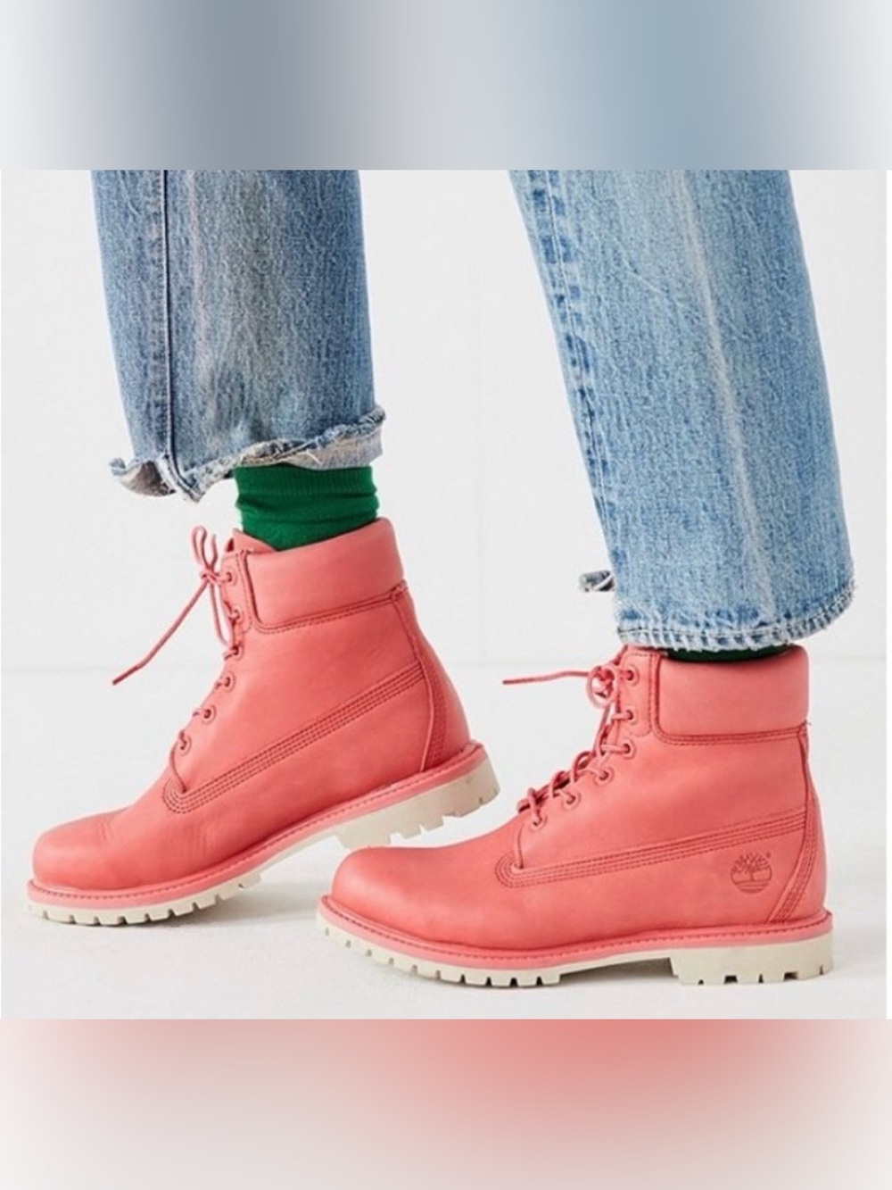 Timberland Coral Pink Lace-Up Waterproof Boots